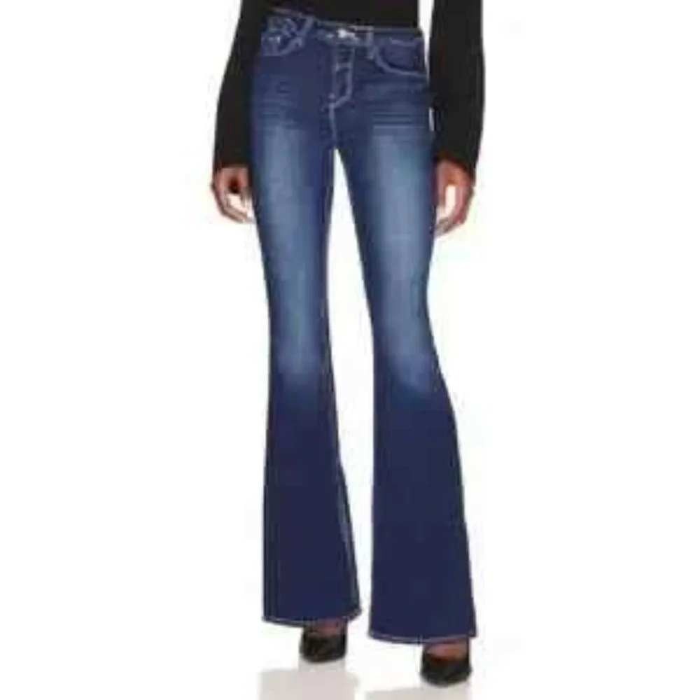 L'AGENCE Bell High Rise Flare Jeans Frisco Wash Blue Denim Size 25 2531RDM